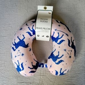 Memory Foam Pink Travel Pillow with Unicorns